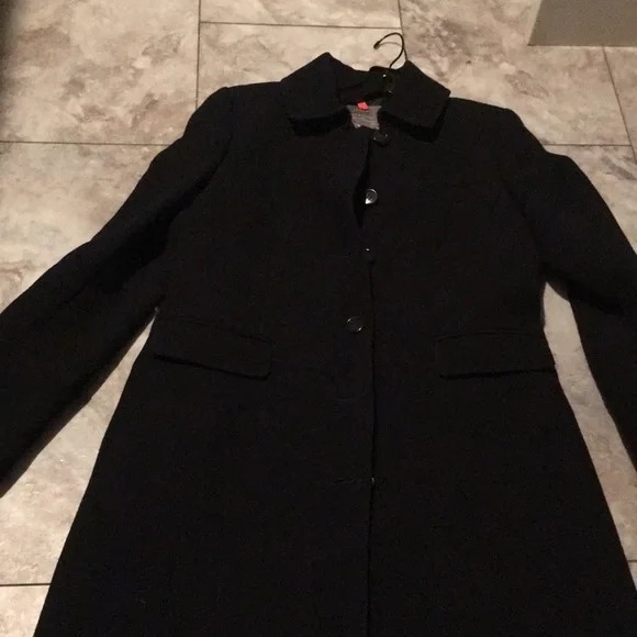 J.CREW wool double cloth thinsulate BLACK crepe structured fit wool coat…